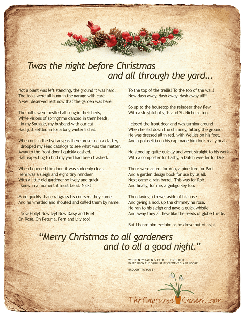 twas the night before christmas - gardener's version - the